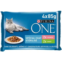 Castorama Aliment Pour Chat Stérilisé OneSpécial Chat Sterilisé Effilés En Sauce : Saumon Dinde 4 X 85g